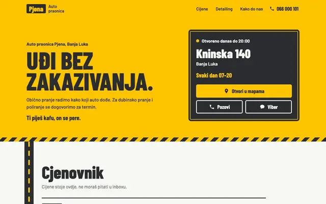 Dizajn Servisna traka, napravljen za autopraonicu