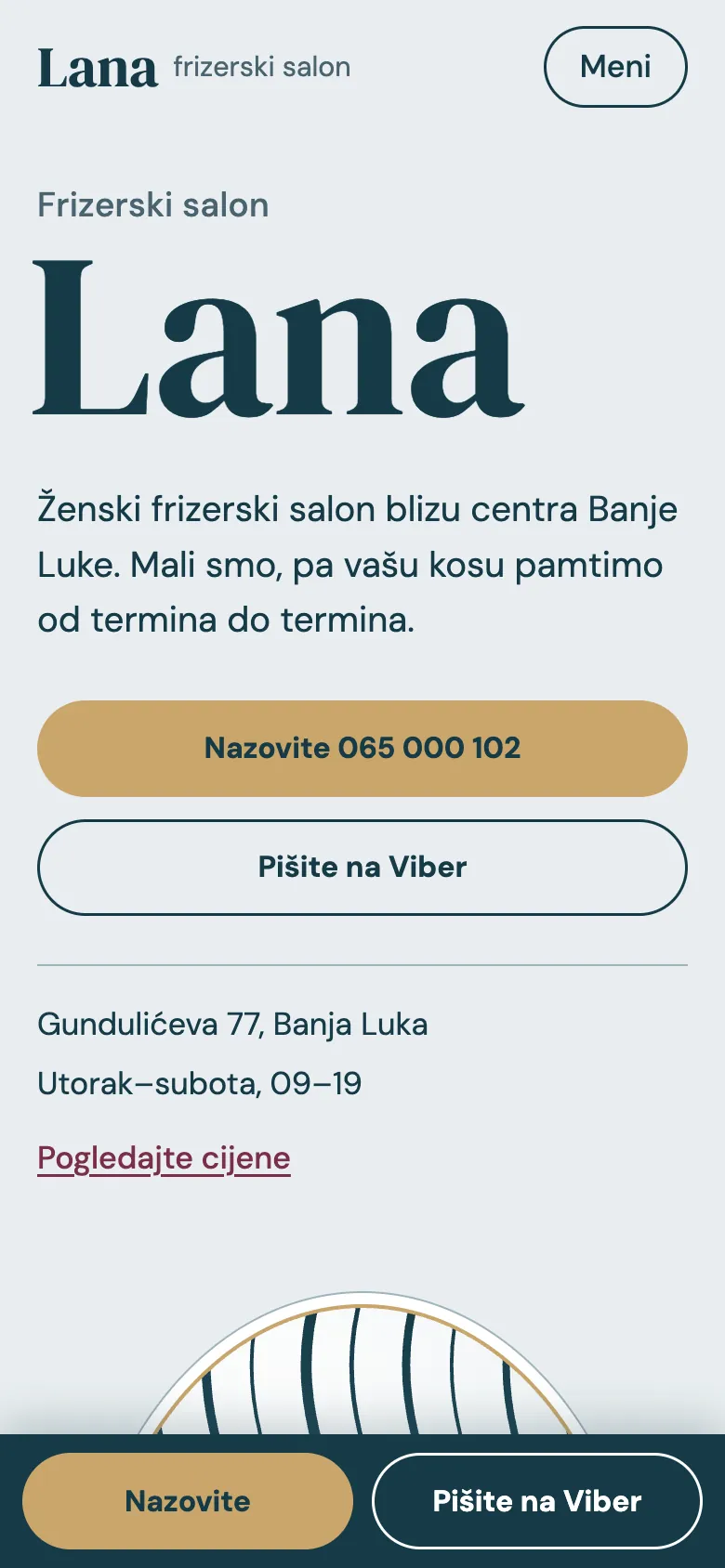 Prijedlog 1, Ogledalo: sajt frizerskog salona na telefonu