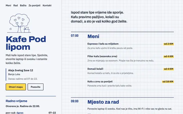 Dizajn Radni sto, napravljen za kafić